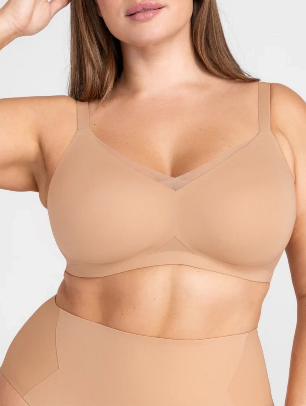 Honeylove Honey Love Size 36 D/DD Nude/Beige Crossover Wirefree Wireless Bra